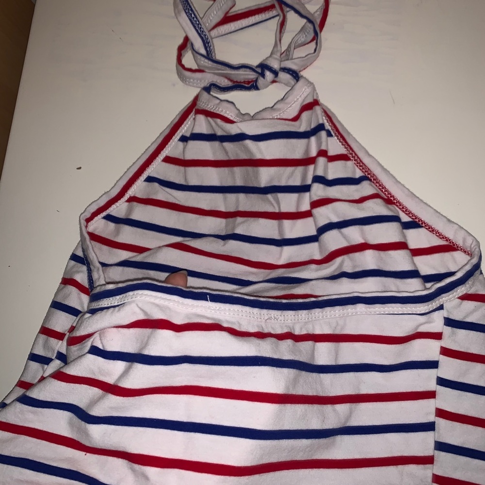 striped cropped halter top